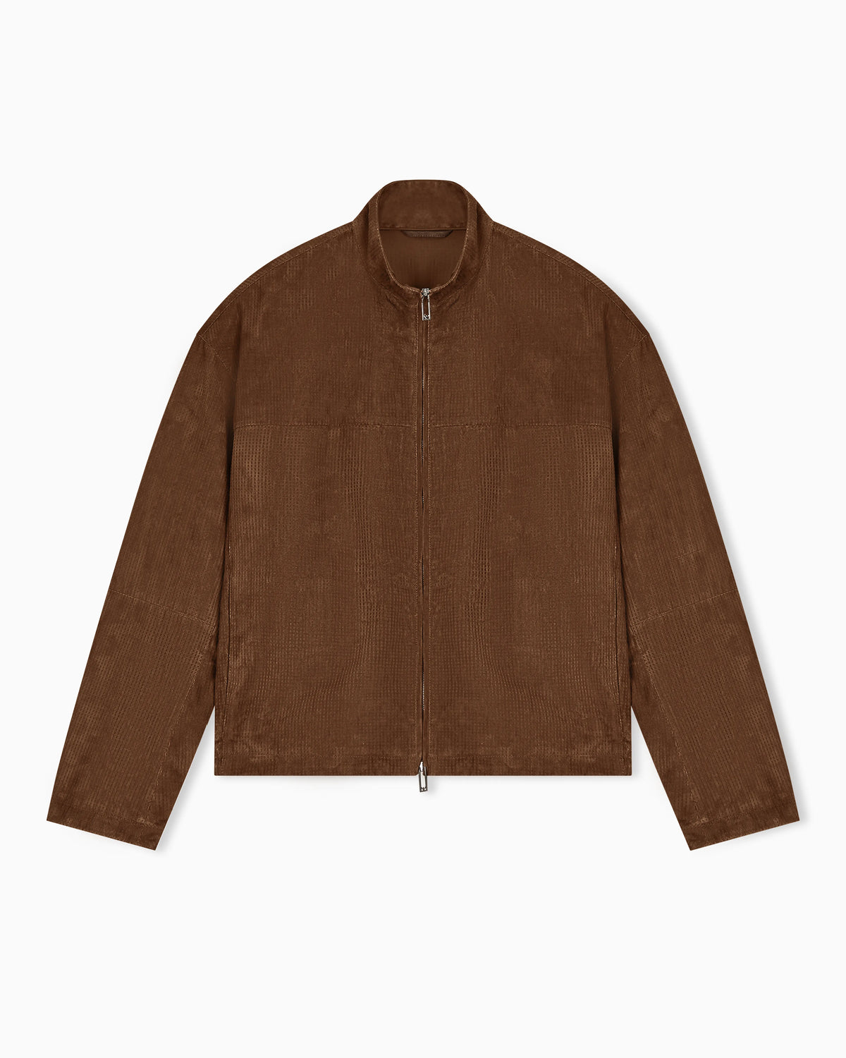 Perforated goat suede blouson