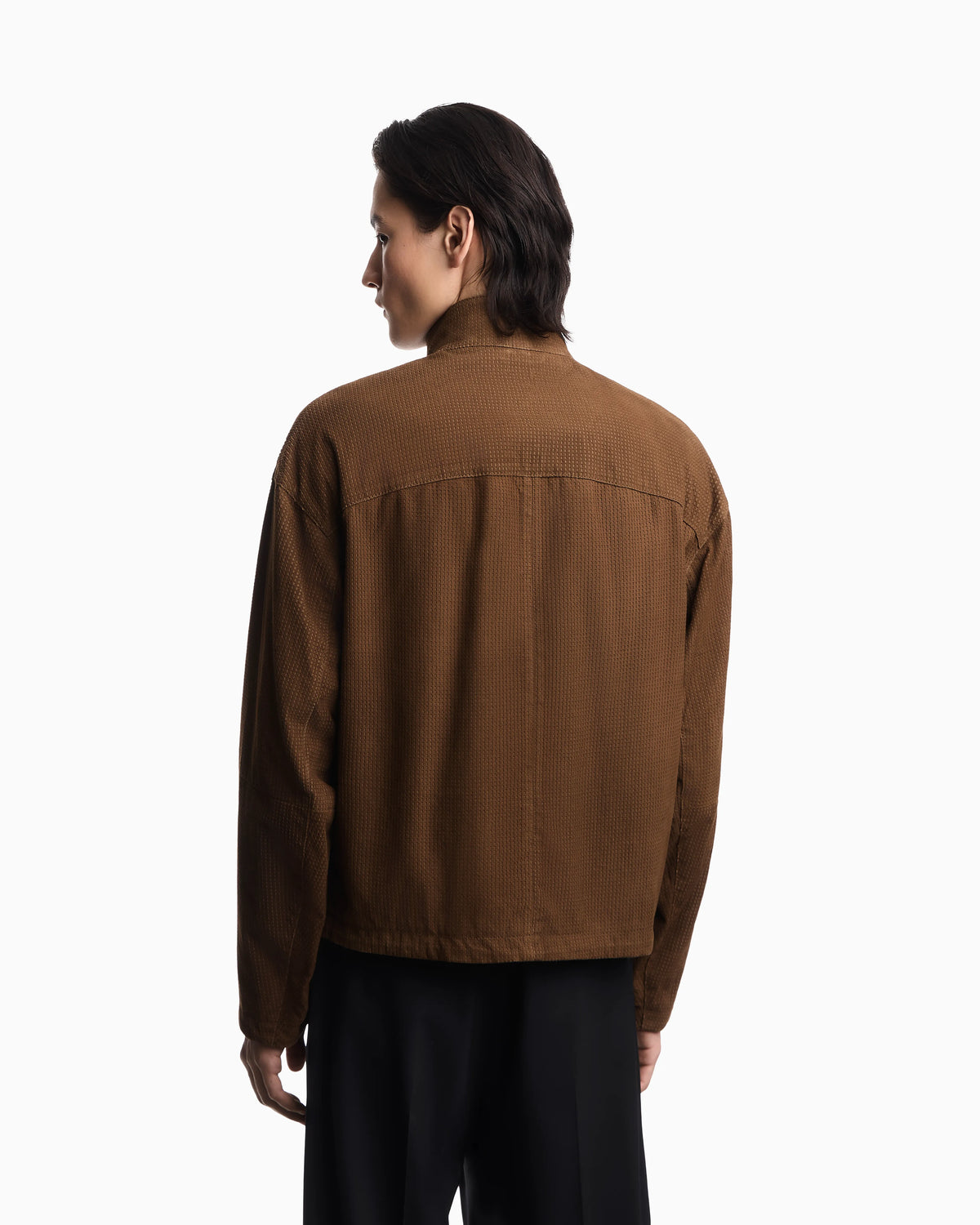 Perforated goat suede blouson