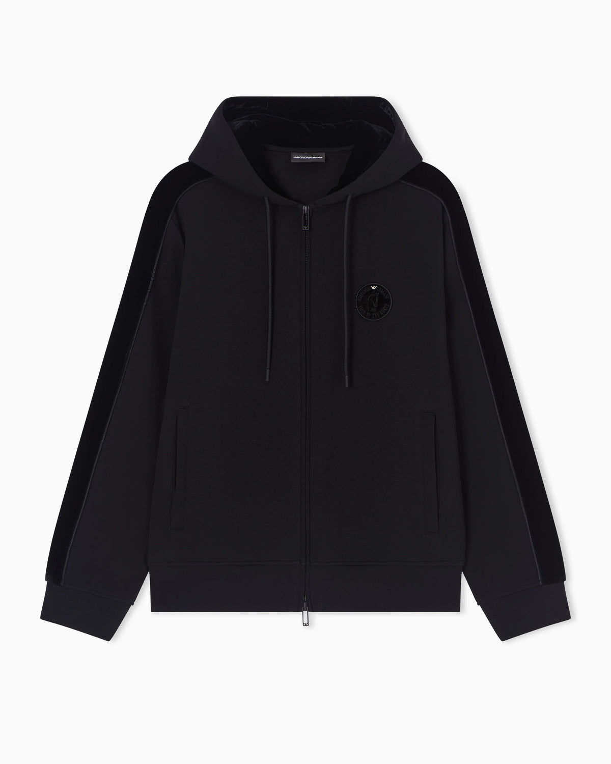Lunar New Year double-jersey hooded zip-up sweatshirt with patch and tape