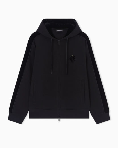 Lunar New Year double-jersey hooded zip-up sweatshirt with patch and tape