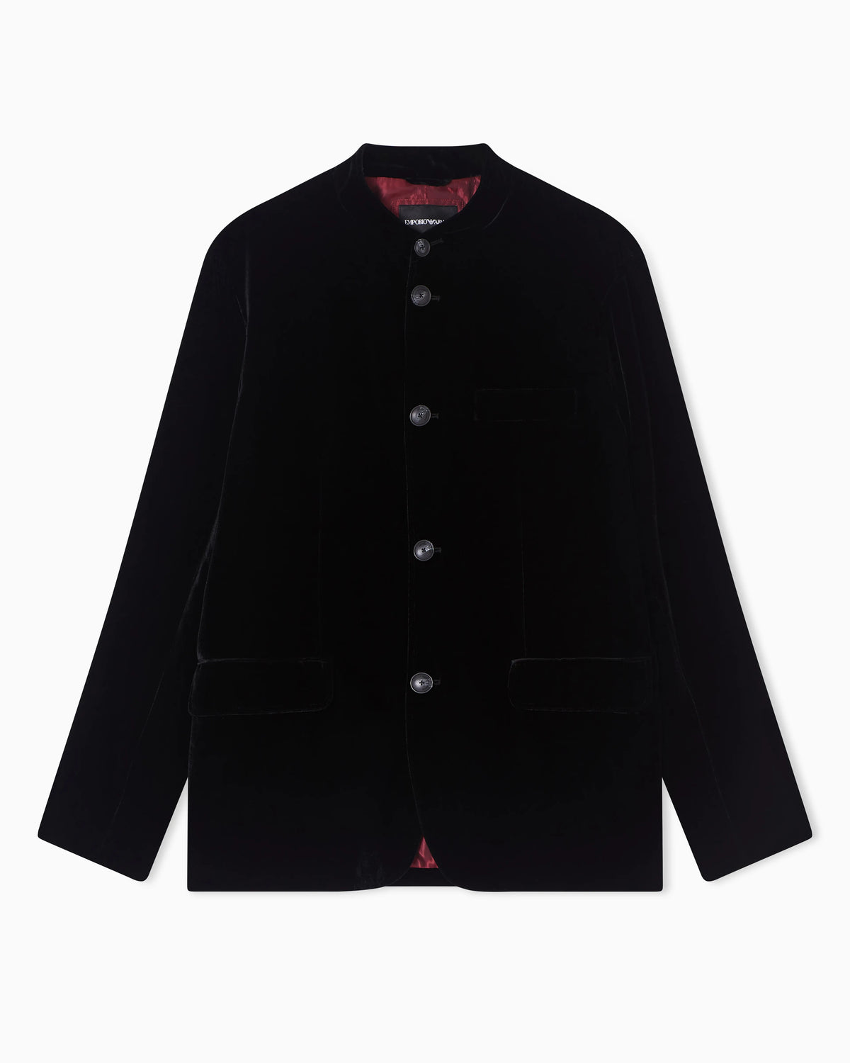 Lunar New Year chenille jacket with guru collar