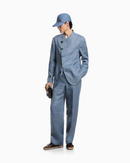 Icon mouliné linen satin trousers