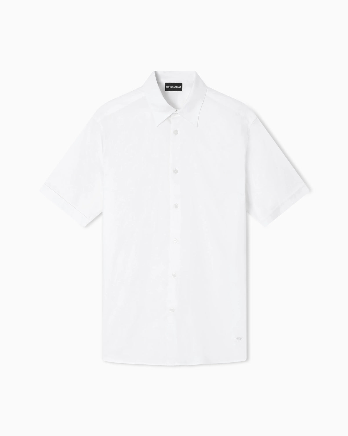 Short-sleeved shirt in stretch Pima cotton