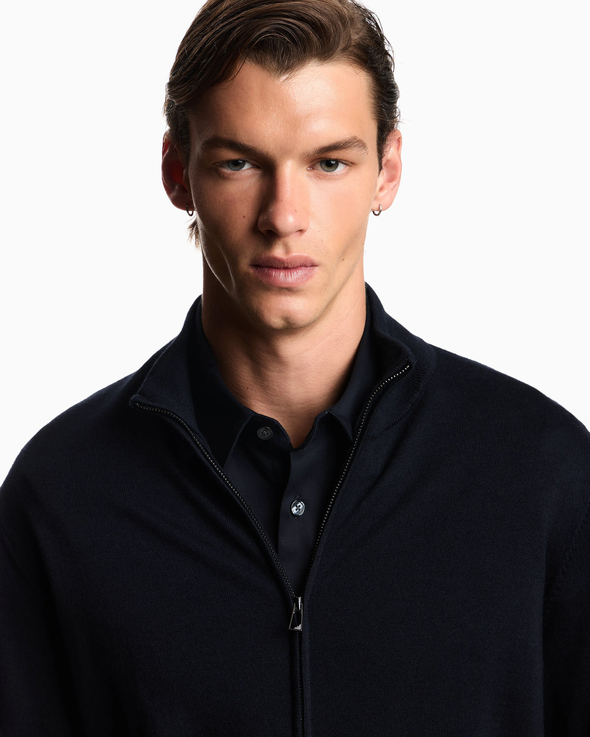 Short-sleeved shirt in stretch Pima cotton