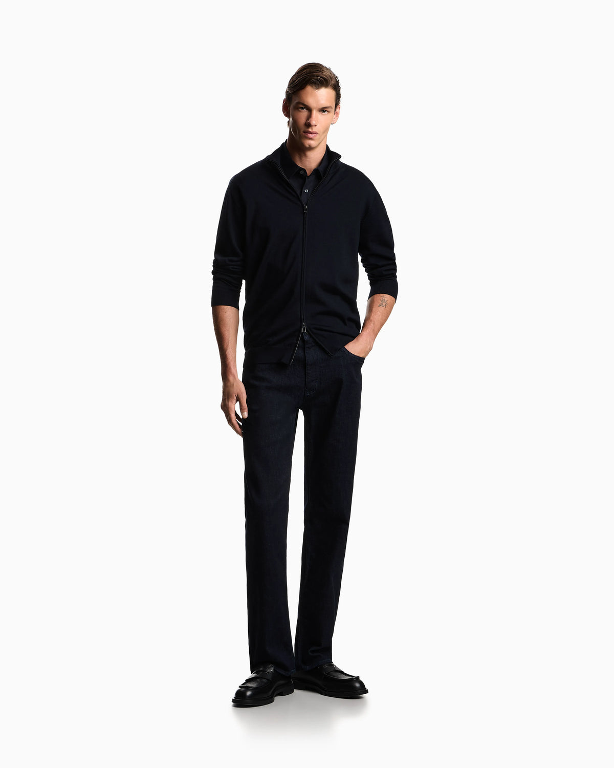 Short-sleeved shirt in stretch Pima cotton