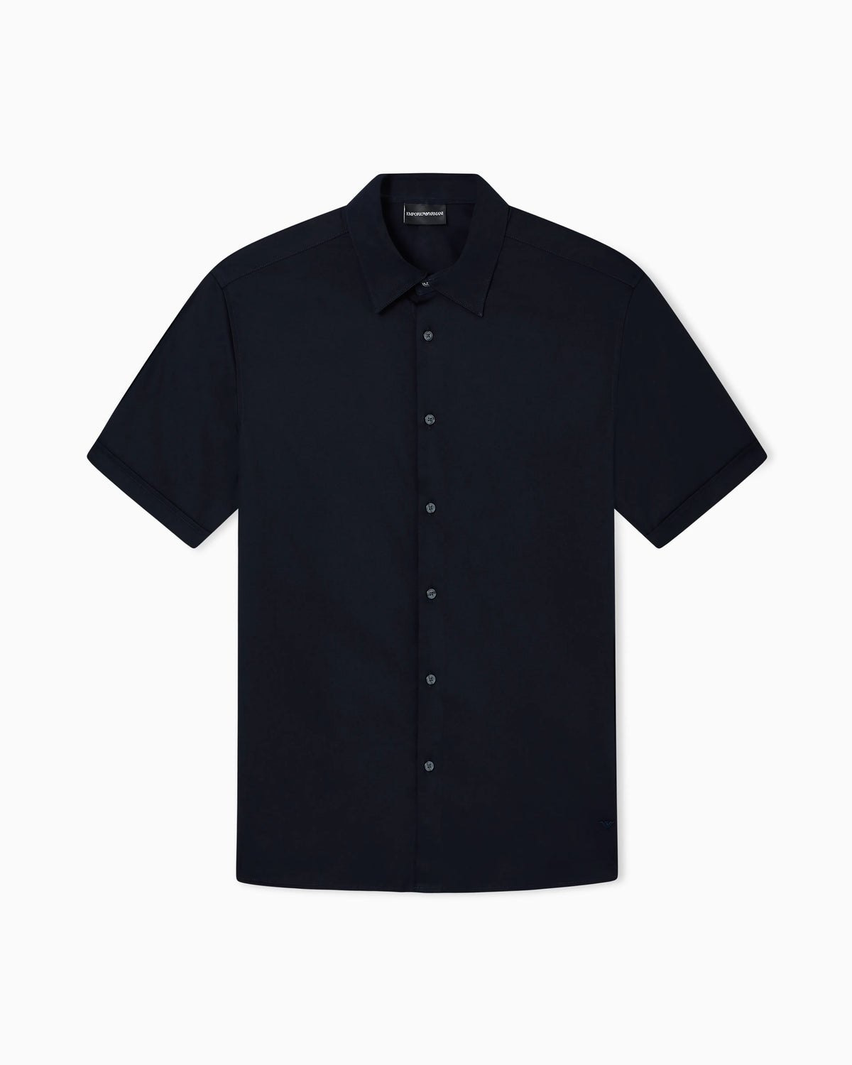 Short-sleeved shirt in stretch Pima cotton
