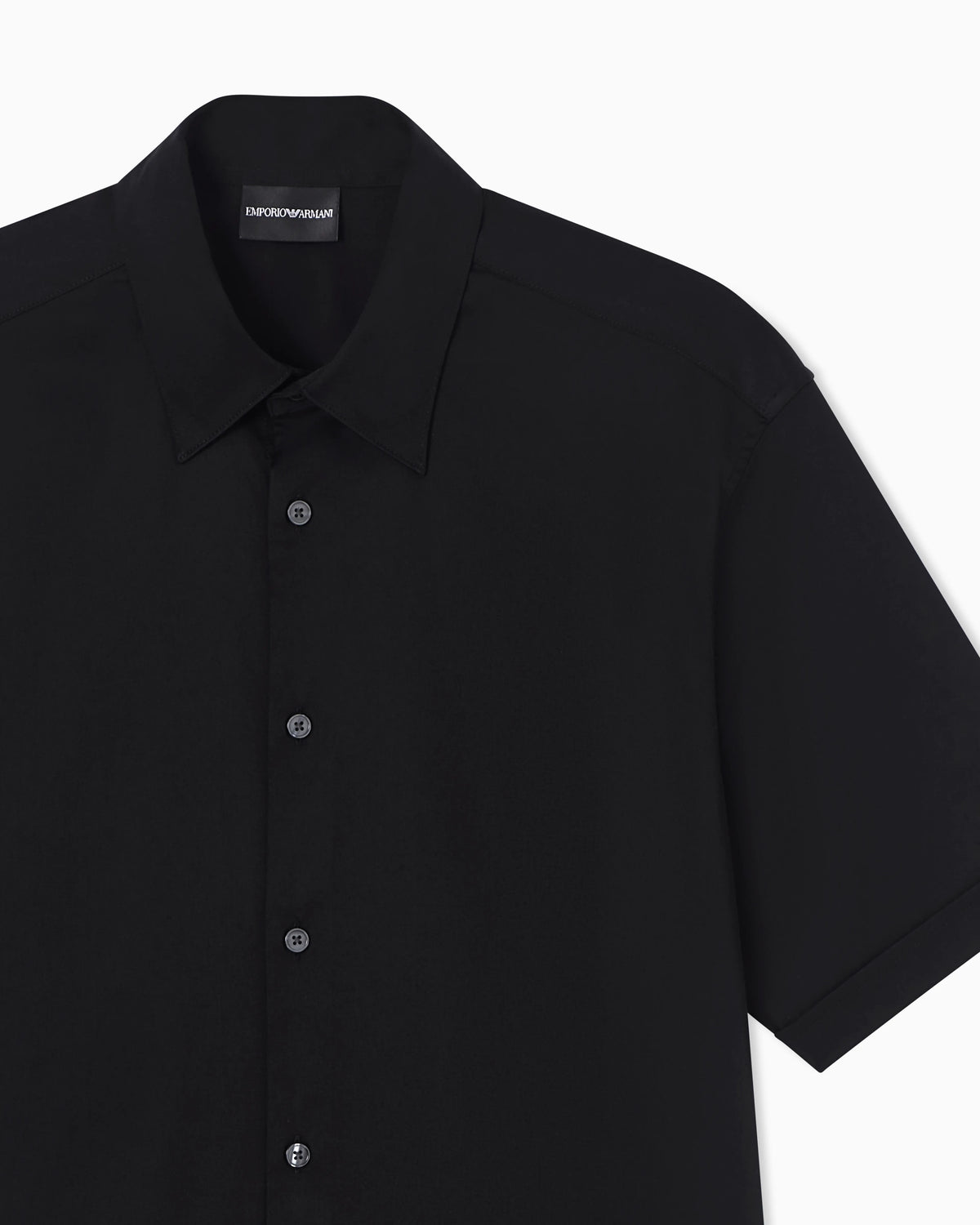 Short-sleeved shirt in stretch Pima cotton