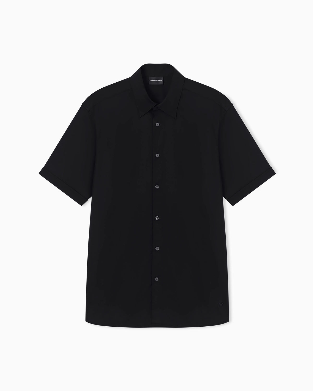 Short-sleeved shirt in stretch Pima cotton