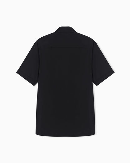 Short-sleeved shirt in stretch Pima cotton
