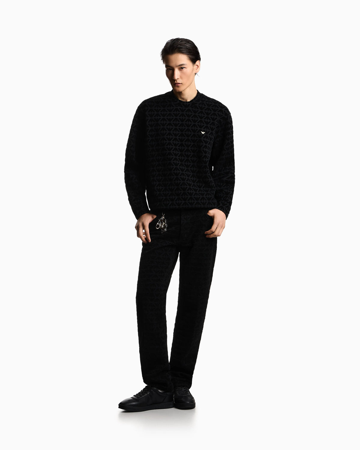 Lunar New Year double-jersey sweatshirt with all-over flocked eagles