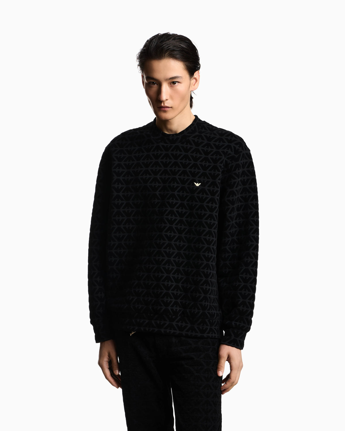 Lunar New Year double-jersey sweatshirt with all-over flocked eagles
