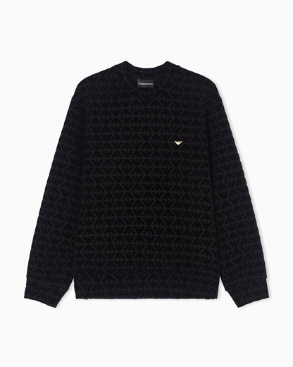 Lunar New Year double-jersey sweatshirt with all-over flocked eagles