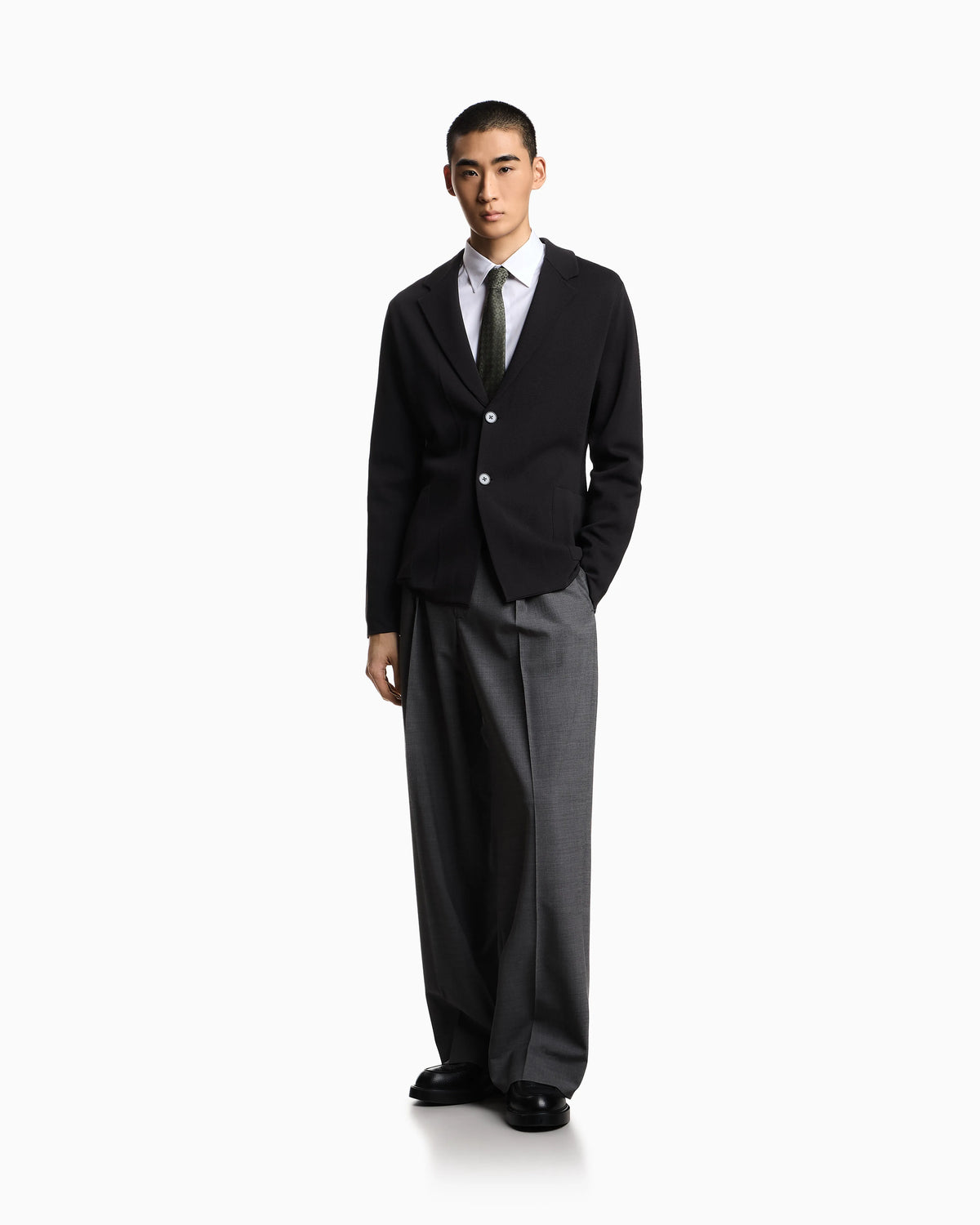 Icon knitted, single-breasted jacket