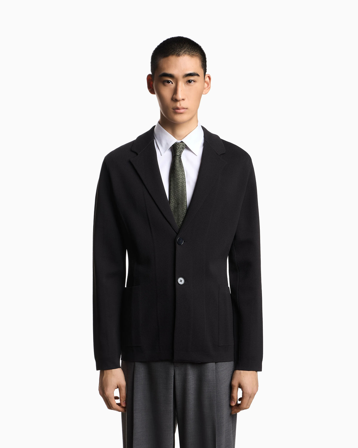 Icon knitted, single-breasted jacket