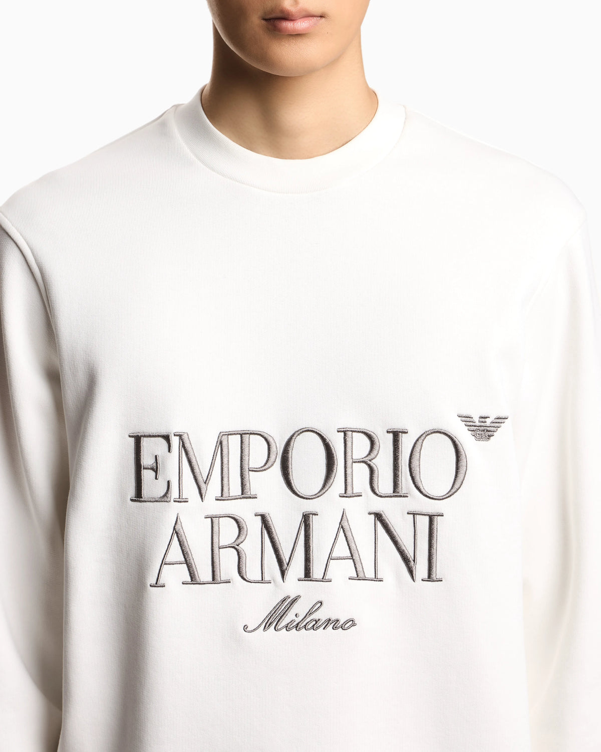 French terry jersey sweatshirt with embroidered logo