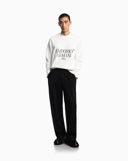 French terry jersey sweatshirt with embroidered logo