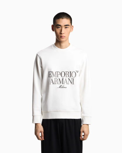 French terry jersey sweatshirt with embroidered logo