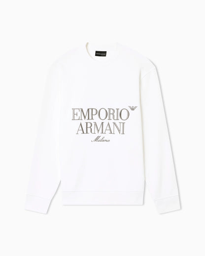 French terry jersey sweatshirt with embroidered logo
