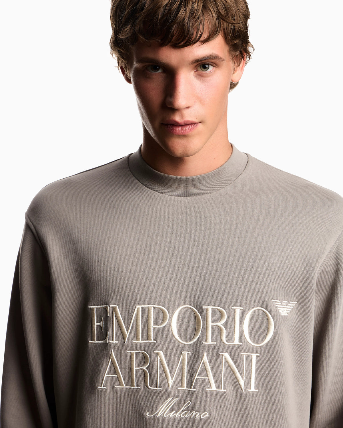 French terry jersey sweatshirt with embroidered logo