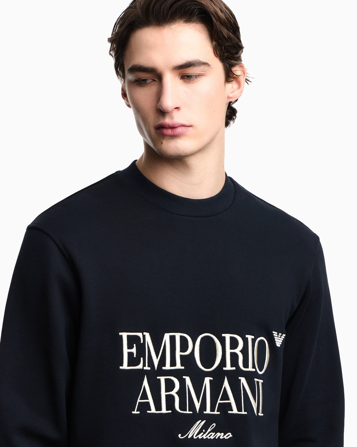 French terry jersey sweatshirt with embroidered logo