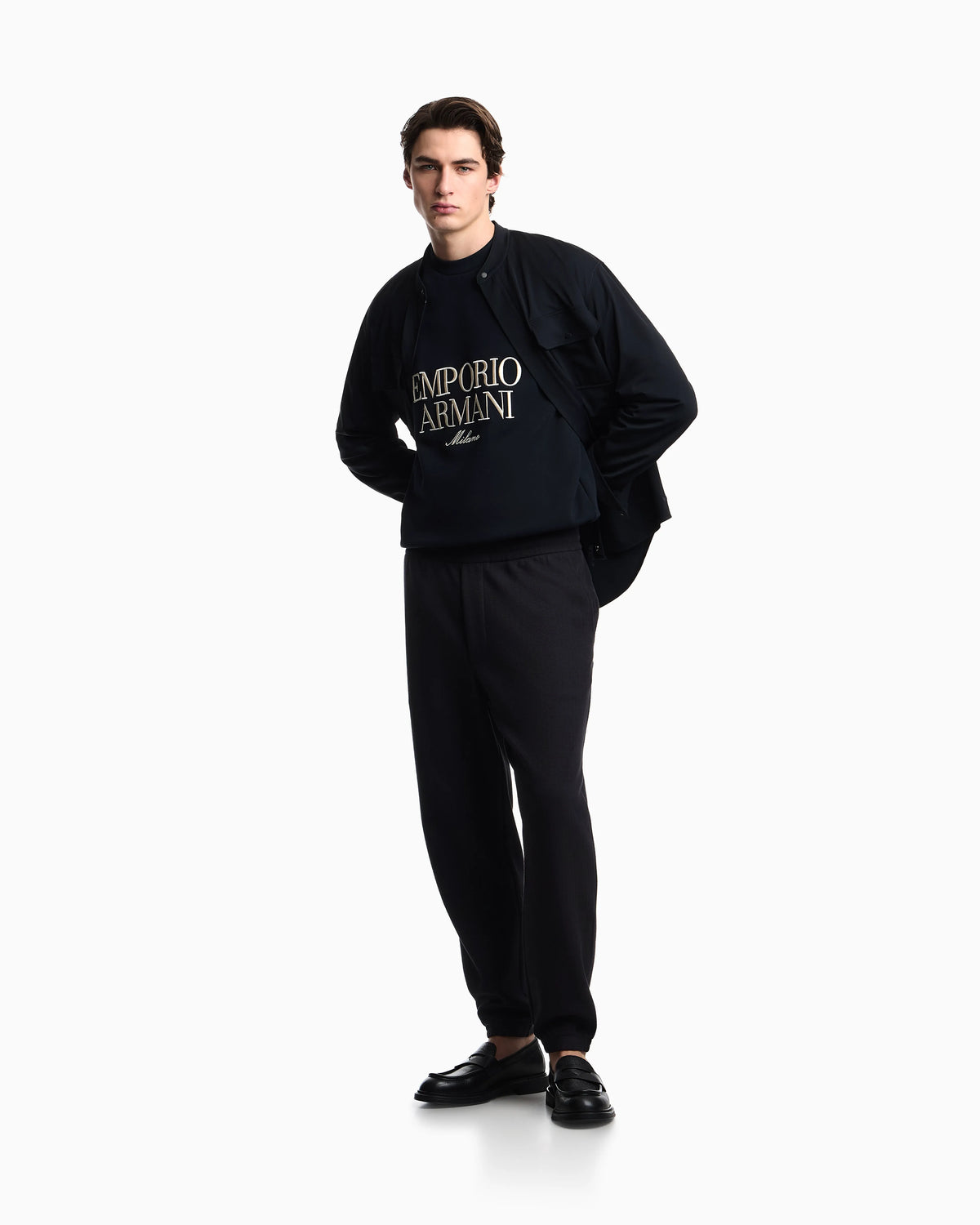 French terry jersey sweatshirt with embroidered logo