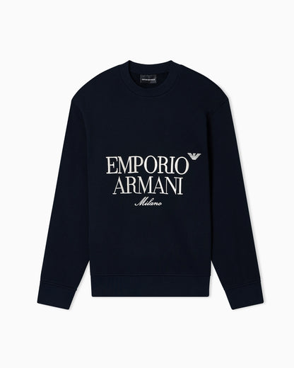 French terry jersey sweatshirt with embroidered logo
