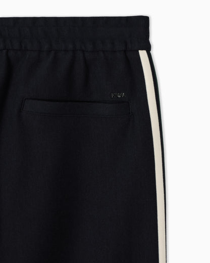 Lyocell-blend double jersey joggers with bands
