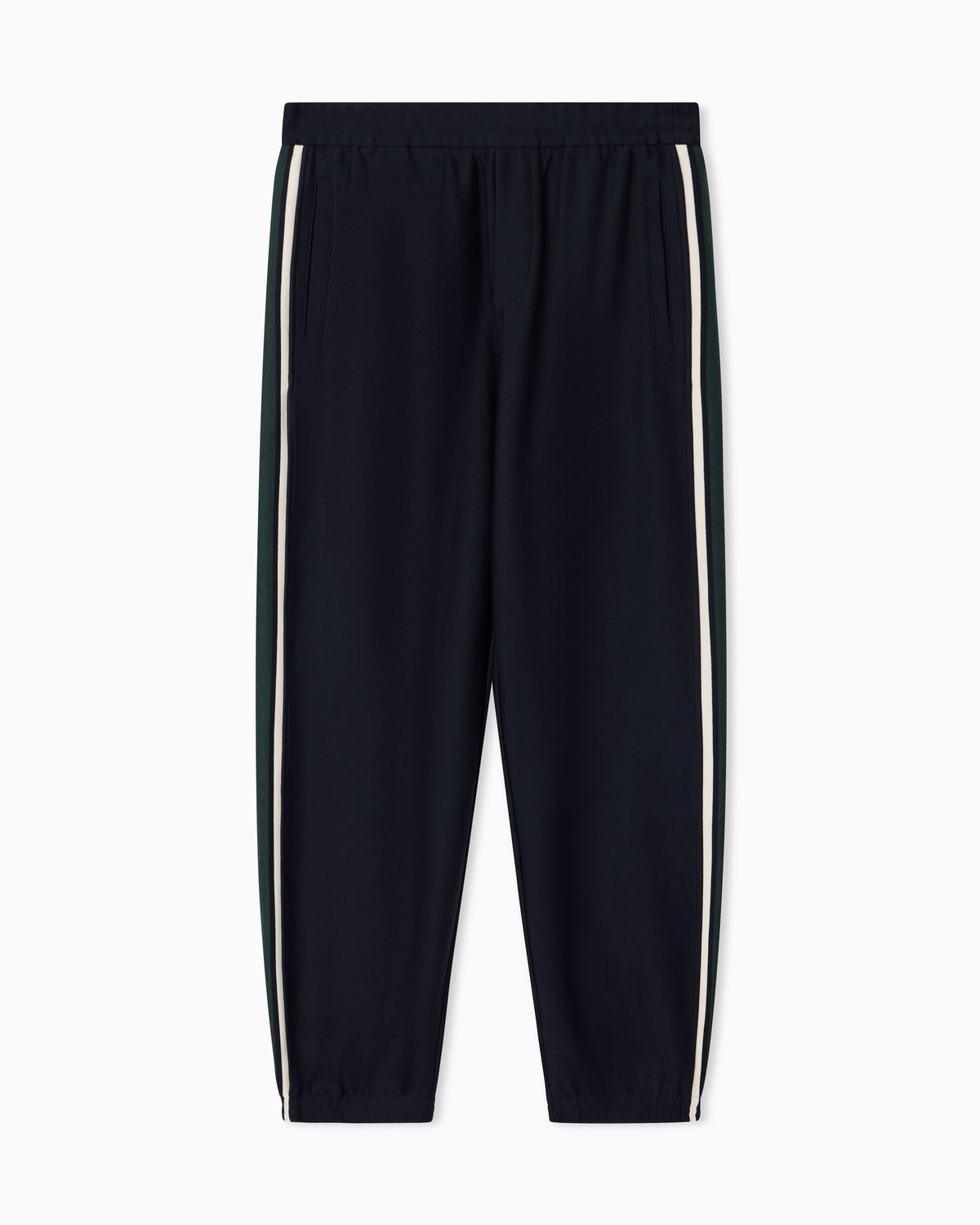 Lyocell-blend double jersey joggers with bands