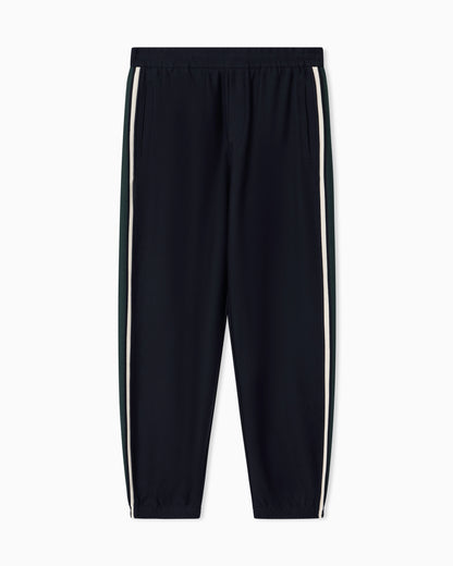 Lyocell-blend double jersey joggers with bands