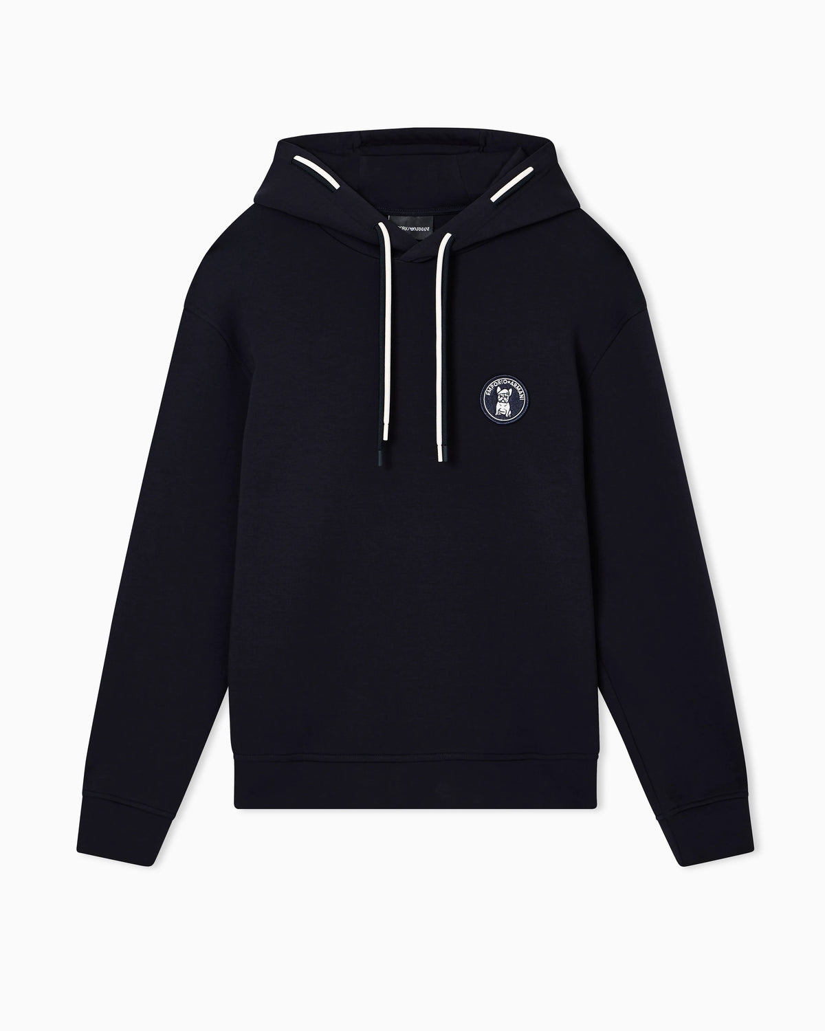 Loose-fit hooded sweatshirt in double jersey with French bulldog patch