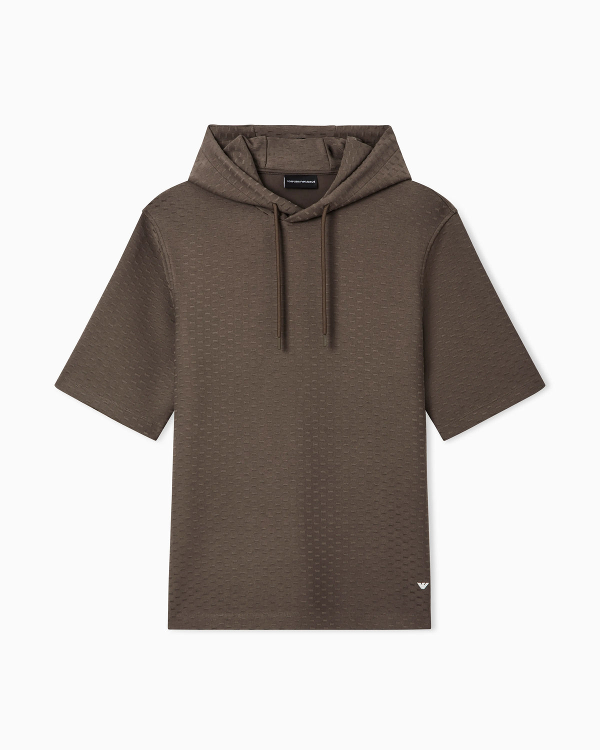 Jacquard jersey hooded sweatshirt with all-over micro eagle