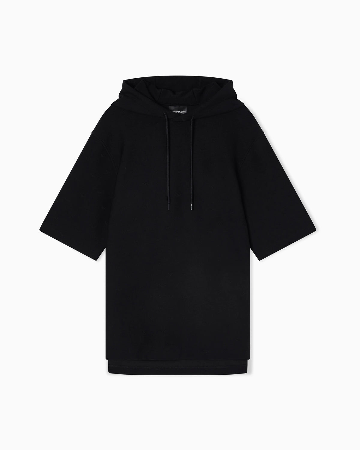 Jacquard jersey hooded sweatshirt with all-over micro eagle