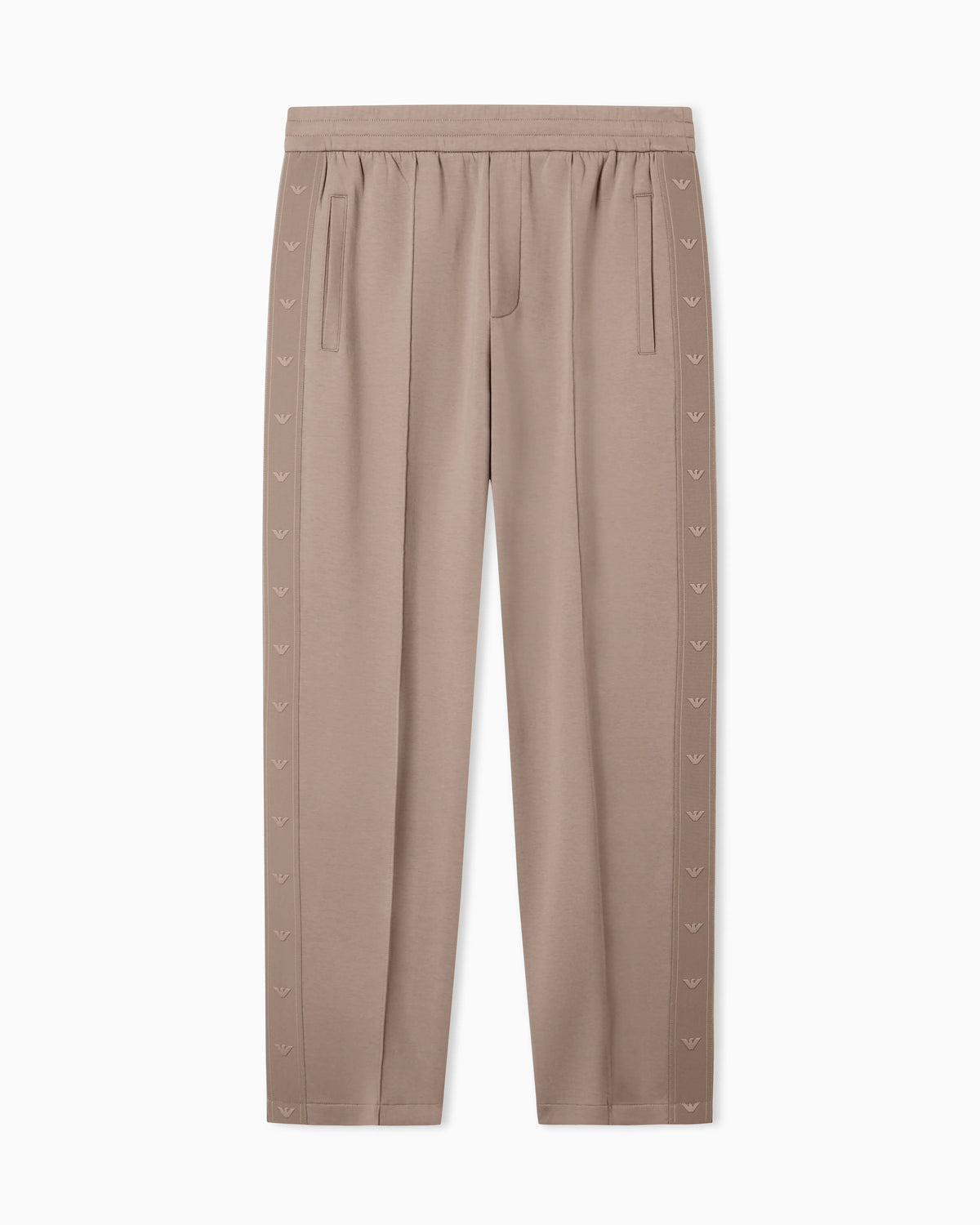 Double-jersey trousers with micro eagle logo band