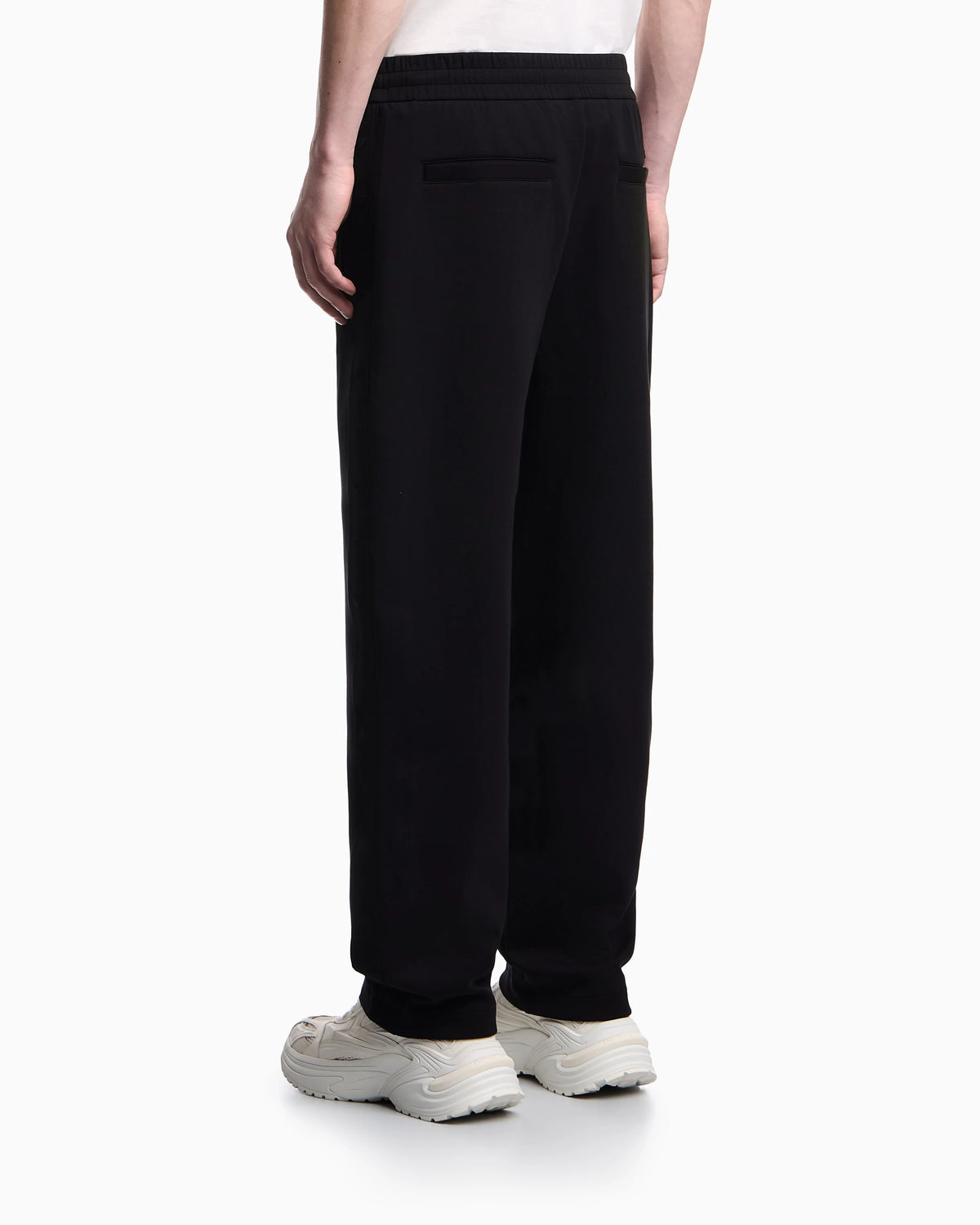 Double-jersey trousers with micro eagle logo band