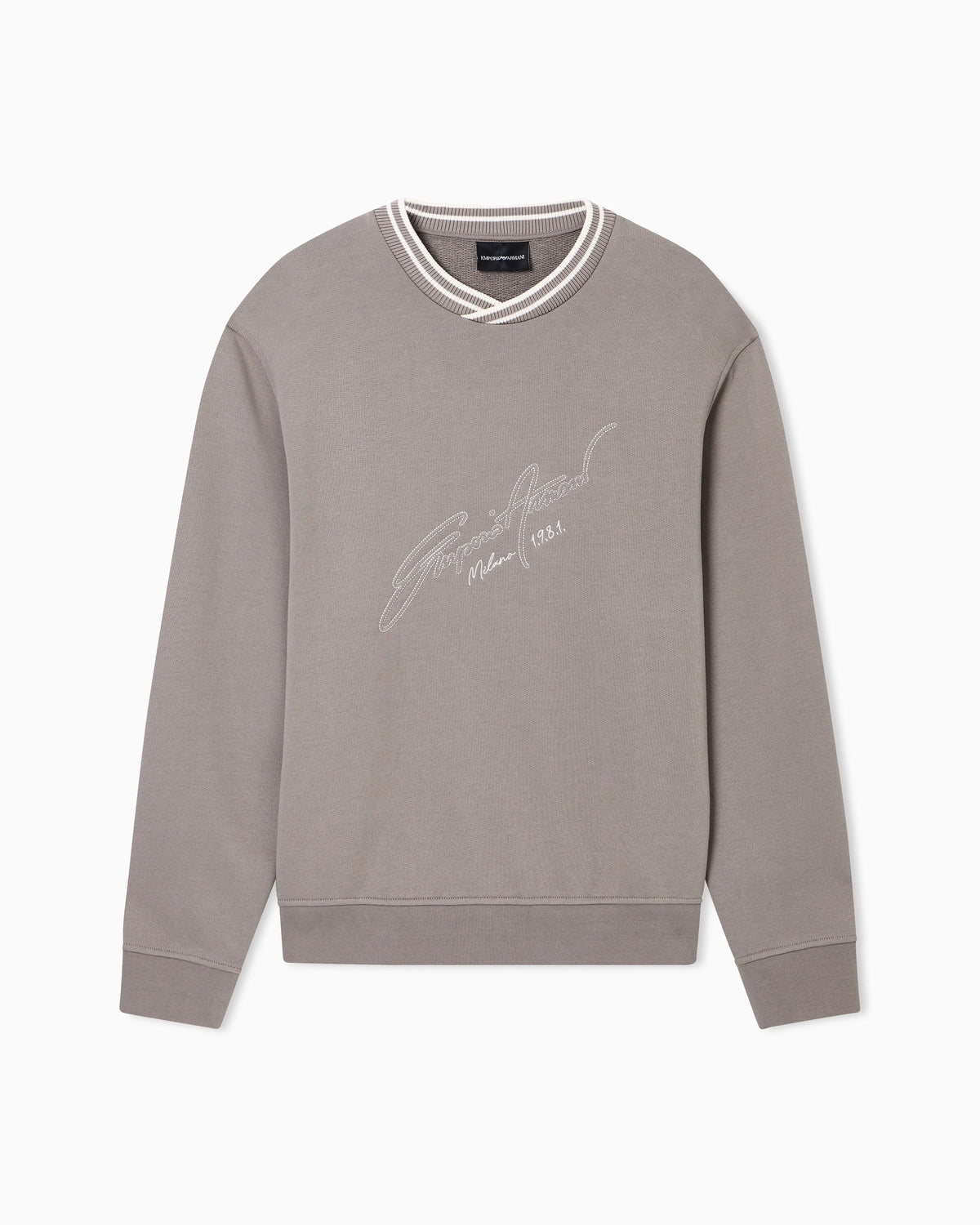 French terry jersey sweatshirt with embroidered signature logo