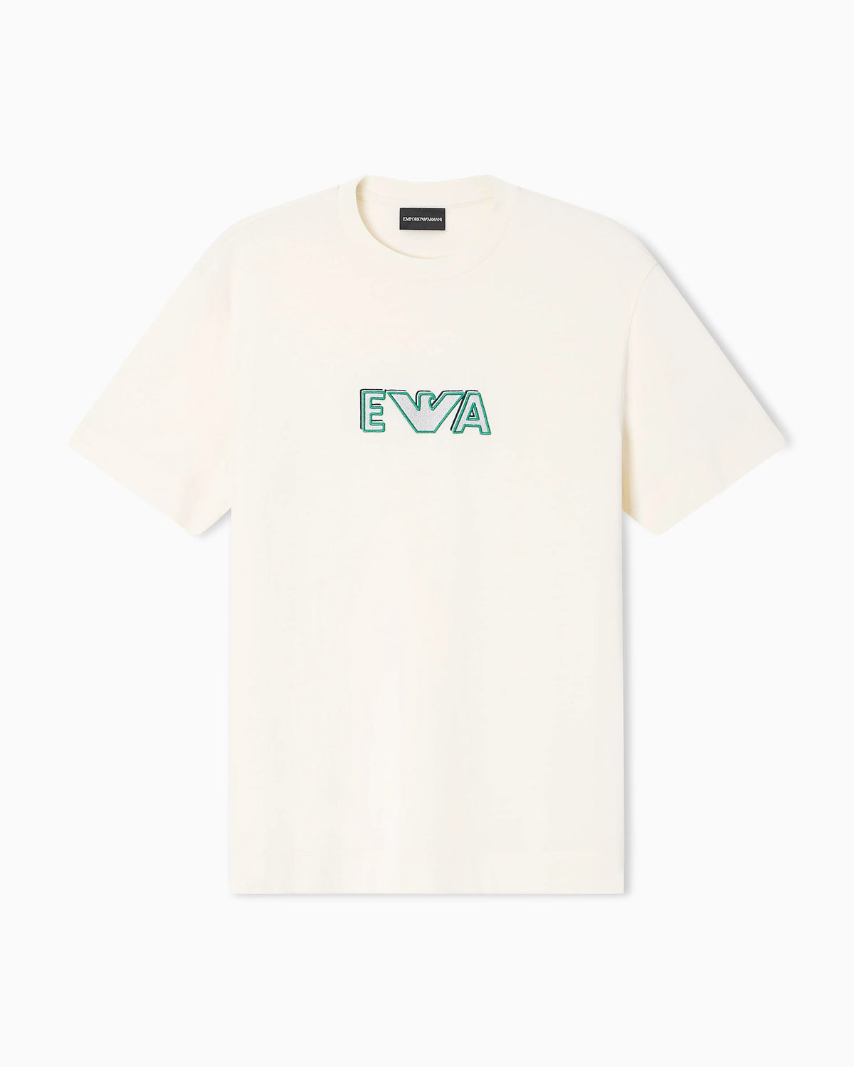 Heavy jersey T-shirt with metal logo embroidery