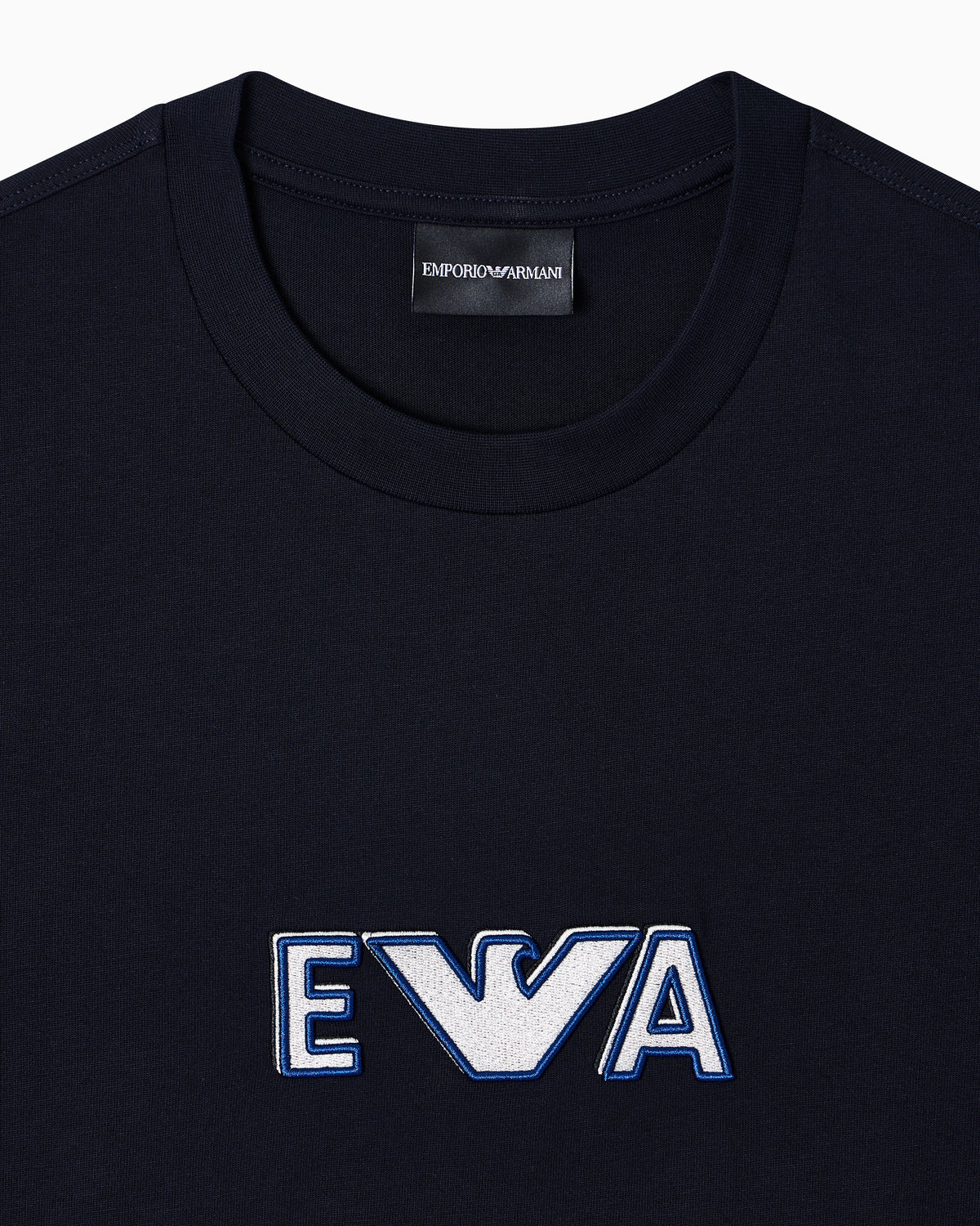 Heavy jersey T-shirt with metal logo embroidery