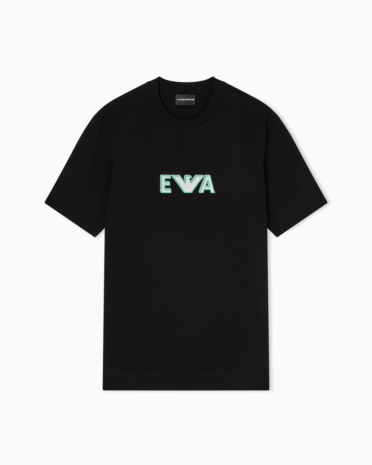 Heavy jersey T-shirt with metal logo embroidery