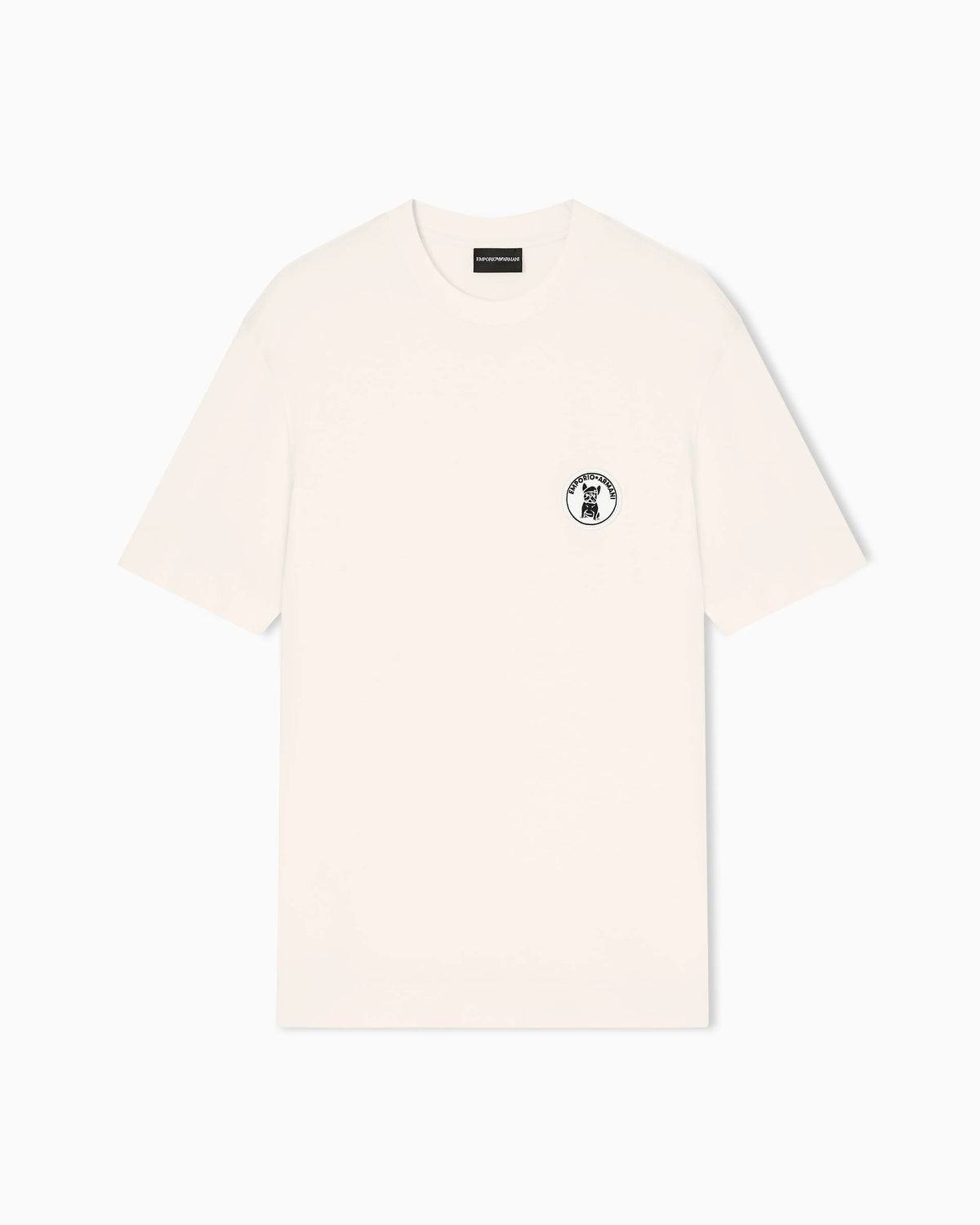 Lyocell-blend jersey T-shirt with French bulldog patch