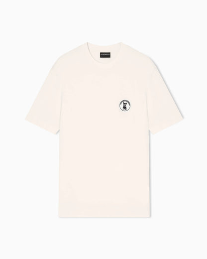 Lyocell-blend jersey T-shirt with French bulldog patch