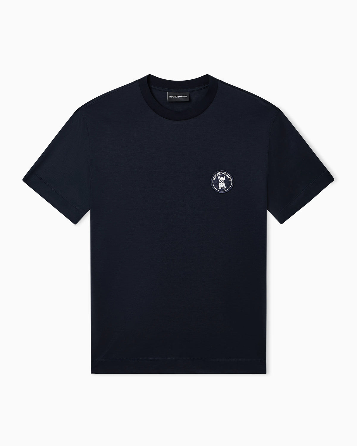 Lyocell-blend jersey T-shirt with French bulldog patch