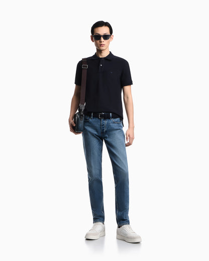 Slim-fit piqué polo shirt