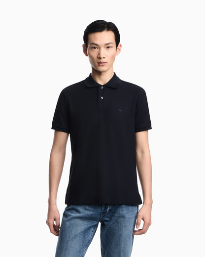 Slim-fit piqué polo shirt
