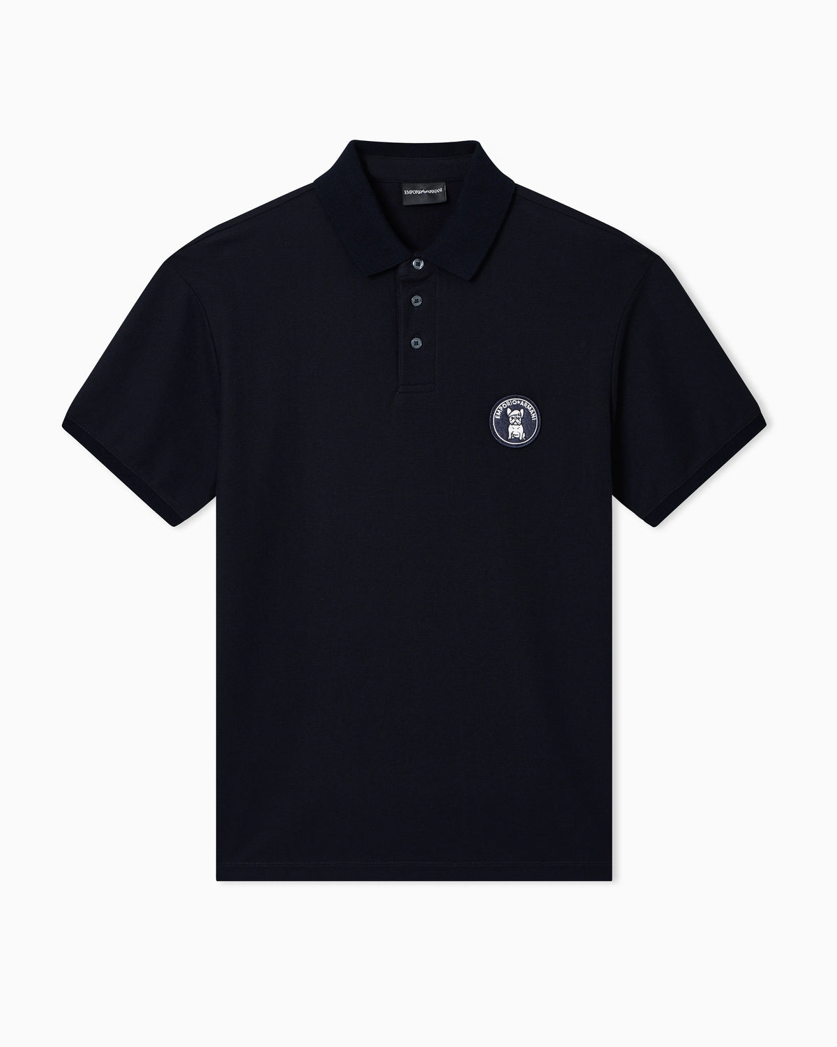Piqué polo shirt with French bulldog patch
