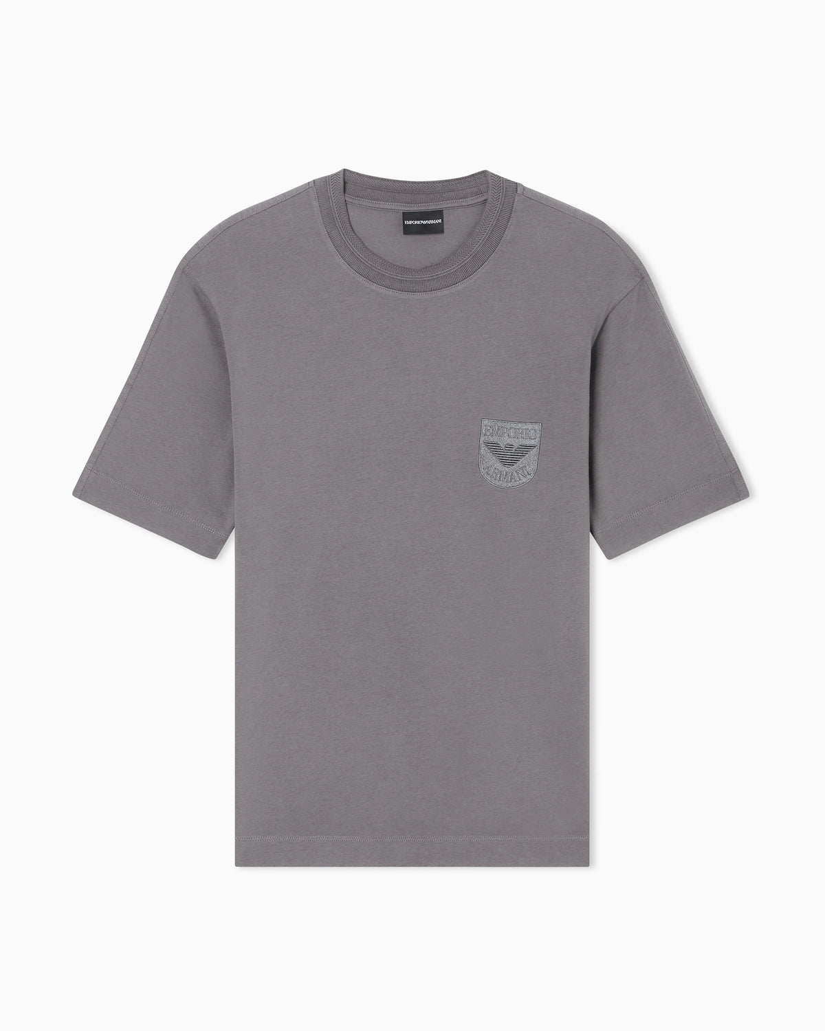 Heavy jersey T-shirt with shield embroidery