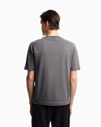 Heavy jersey T-shirt with shield embroidery