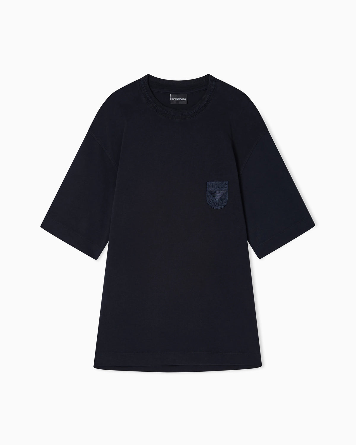 Heavy jersey T-shirt with shield embroidery