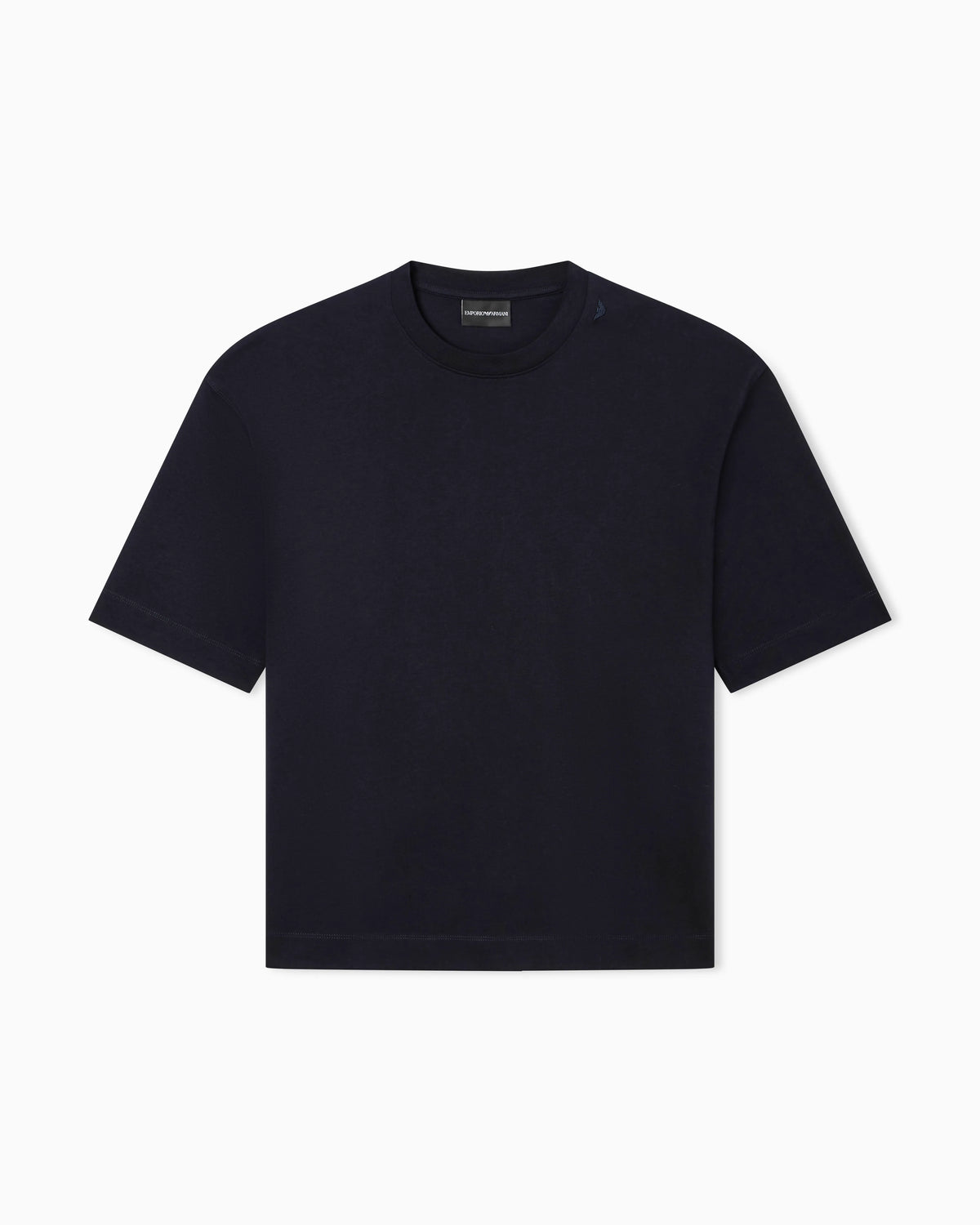 Oversized heavy jersey T-shirt with micro eagle embroidery