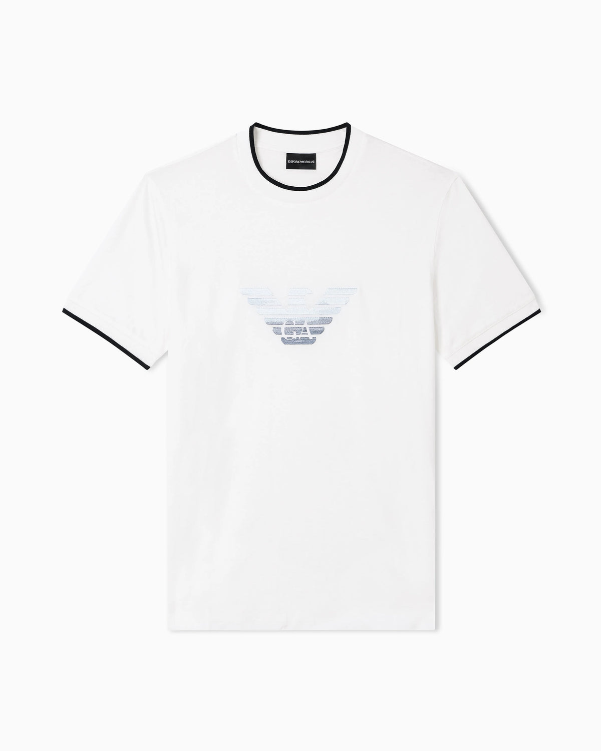 Slim-fit T-shirt in a Lyocell-blend jersey, featuring a gradient eagle embroidery