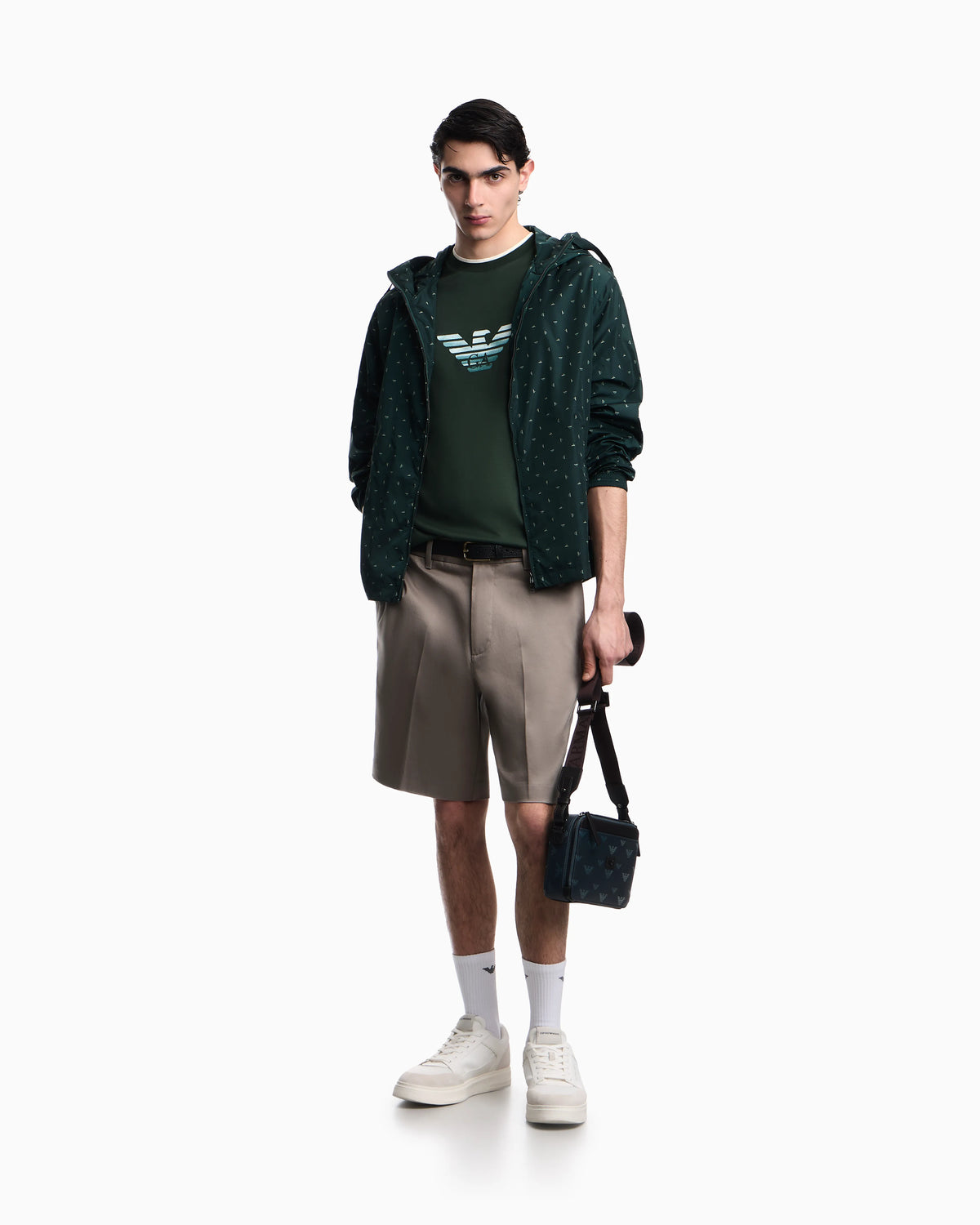 Slim-fit T-shirt in a Lyocell-blend jersey, featuring a gradient eagle embroidery